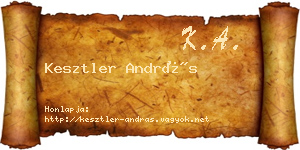 Kesztler András névjegykártya